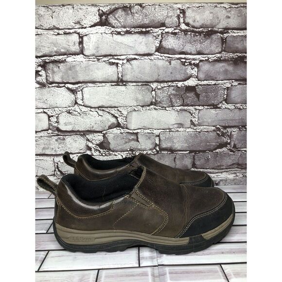 L.L Bean Traverse 507184 Brown Leather Slip On Trail Shoes Men’s Sz 9.5M US/43EU - Picture 3 of 14